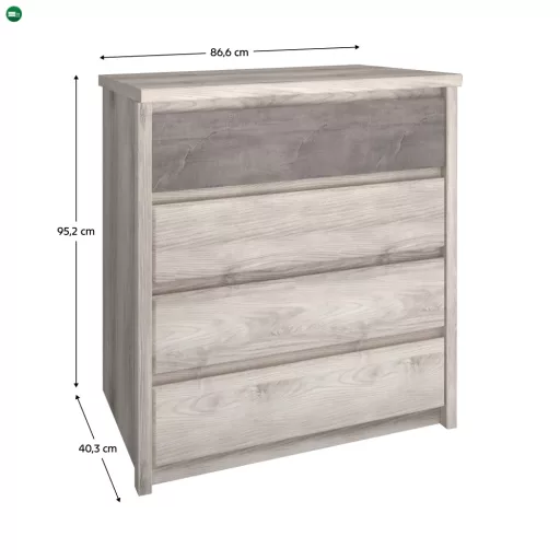 Komód 4S, nairobi gesztenye/onix, JESI NEW