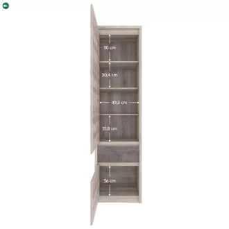 Polcállvány 2D1S, nairobi gesztenye/onix, JESI NEW