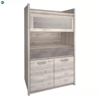 Alacsony vitrin 2D1W1S, nairobi gesztenye/onix, JESI NEW