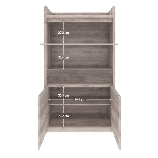 Alacsony vitrin 2D1W1S, nairobi gesztenye/onix, JESI NEW
