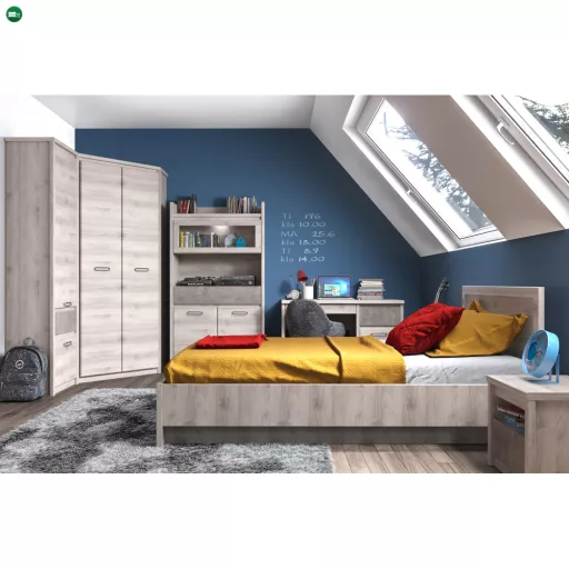 Alacsony vitrin 2D1W1S, nairobi gesztenye/onix, JESI NEW