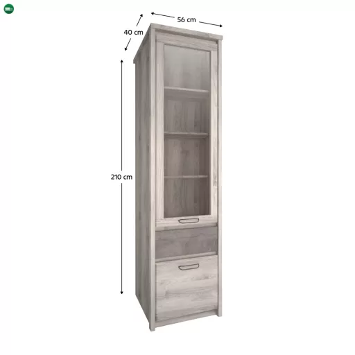 Vitrin 1D1W1S, nairobi gesztenye/onix, JESI NEW