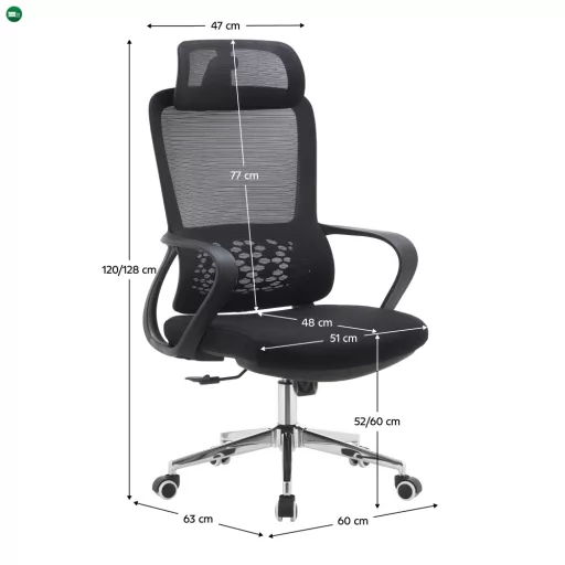Irodai szék, fekete, FOSTER TYP 1