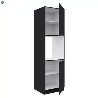 Magas szekrény sütőhöz, fekete, SIBER 60 DP-210 2F