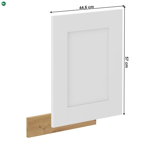 Ajtó mosogatógéphez, fehér/artisan tölgy, LULA ZM 570x446
