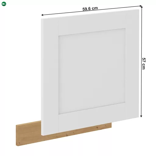 Ajtó mosogatógéphez, fehér/artisan tölgy, LULA ZM 570x596