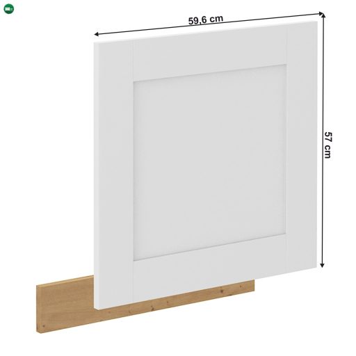 Ajtó mosogatógéphez, fehér/artisan tölgy, LULA ZM 570x596