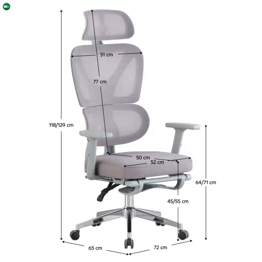 Irodai szék, szürke/króm, DEMOS