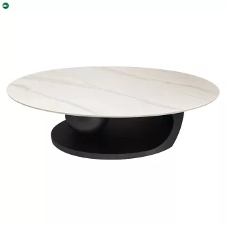 Dohányzóasztal, márvány imitáció/fekete, AXEN