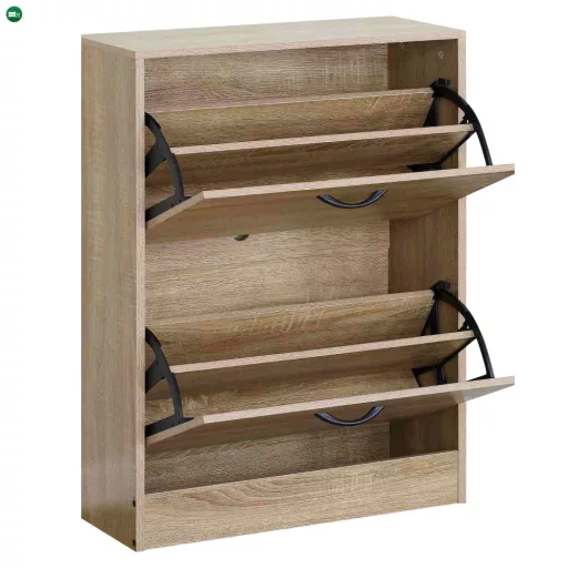 Cipőtároló, 2 soros, tölgy, BOTNIX