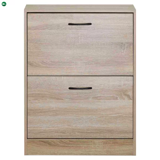 Cipőtároló, 2 soros, tölgy, BOTNIX