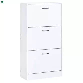 Cipőtároló, 3 soros, fehér, BOTORIA