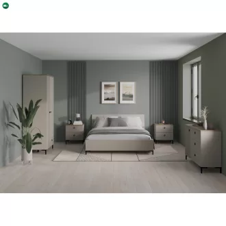 Komód, szürkésbarna Taupe/silverjack tölgy, DOMCA 1D3S