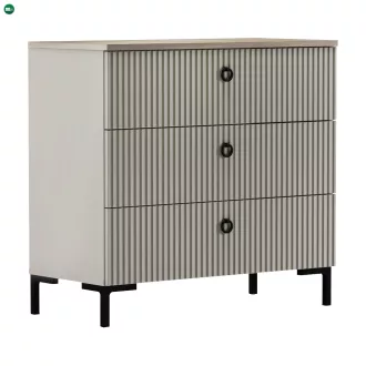 Komód, szürkésbarna Taupe/silverjack tölgy, DOMCA 3S