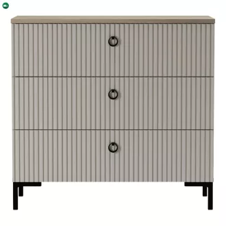 Komód, szürkésbarna Taupe/silverjack tölgy, DOMCA 3S