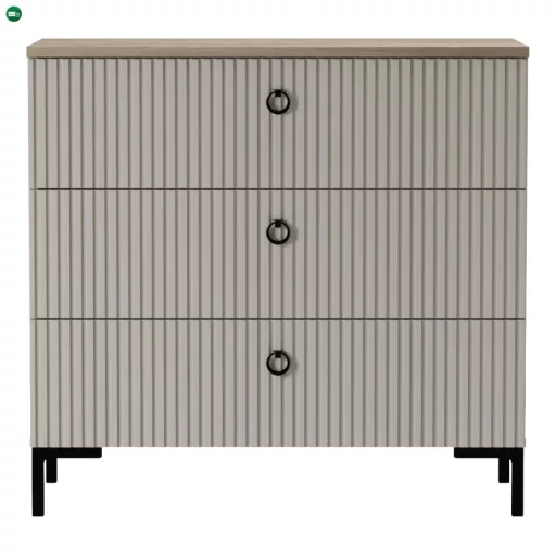 Komód, szürkésbarna Taupe/silverjack tölgy, DOMCA 3S