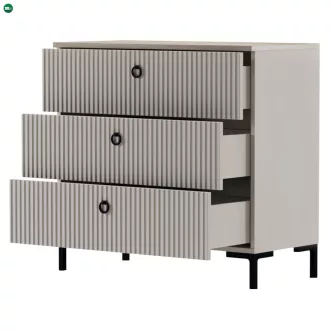 Komód, szürkésbarna Taupe/silverjack tölgy, DOMCA 3S