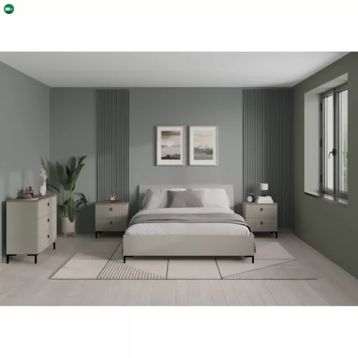 Komód, szürkésbarna Taupe/silverjack tölgy, DOMCA 3S