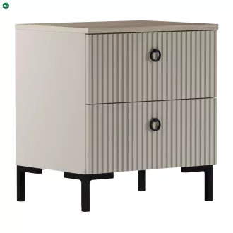   Éjjeliszekrény, szürkésbarna Taupe/silverjack tölgy, DOMCA 2S
