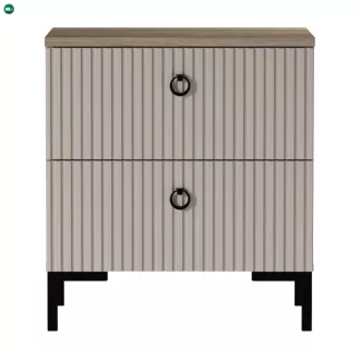   Éjjeliszekrény, szürkésbarna Taupe/silverjack tölgy, DOMCA 2S
