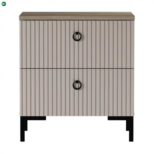 Éjjeliszekrény, szürkésbarna Taupe/silverjack tölgy, DOMCA 2S