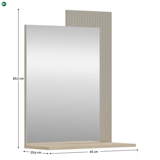 Tükör 65, szürkésbarna Taupe/silverjack tölgy, DOMCA