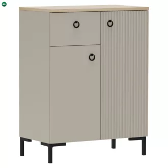 Komód, szürkésbarna Taupe/silverjack tölgy, DOMCA 2D1S