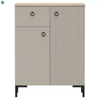 Komód, szürkésbarna Taupe/silverjack tölgy, DOMCA 2D1S