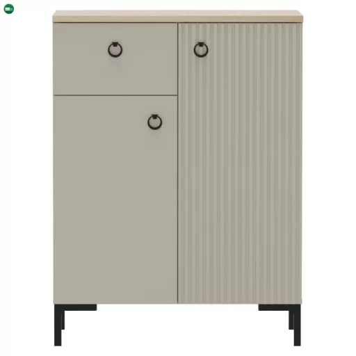 Komód, szürkésbarna Taupe/silverjack tölgy, DOMCA 2D1S