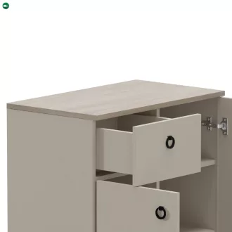 Komód, szürkésbarna Taupe/silverjack tölgy, DOMCA 2D1S