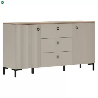 Komód, szürkésbarna Taupe/silverjack tölgy, DOMCA 2D3S