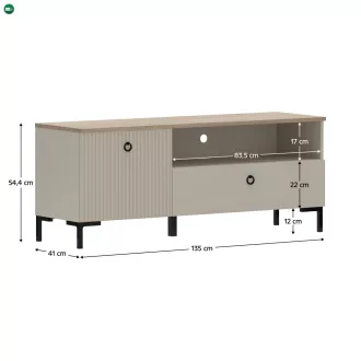   TV-állvány, szürkésbarna Taupe/silverjack tölgy, DOMCA 1K1S