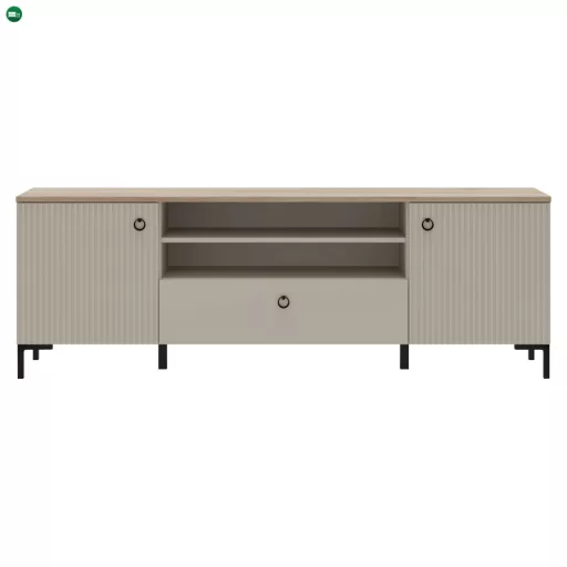 TV-állvány, szürkésbarna Taupe/silverjack tölgy, DOMCA 2D1S