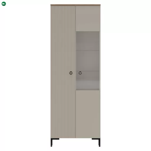 Vitrin, szürkésbarna Taupe/silverjack tölgy, DOMCA 1D1W