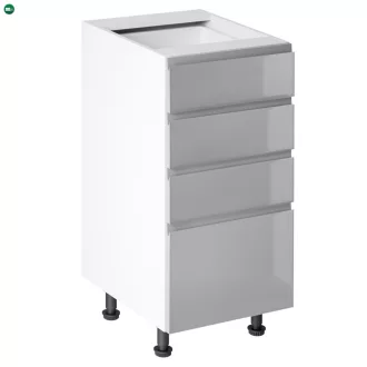   Alsószekrény, fehér/szürke extra magasfényű HG, AURORA D40S4