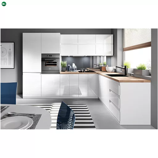 Alsószekrény, fehér/fehér extra magasfényű HG, AURORA D60S3