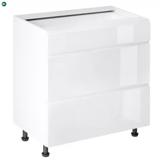   Alsószekrény, fehér/fehér extra magasfényű HG, AURORA D80S3