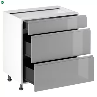   Alsószekrény, fehér/szürke extra magasfényű HG, AURORA D80S3