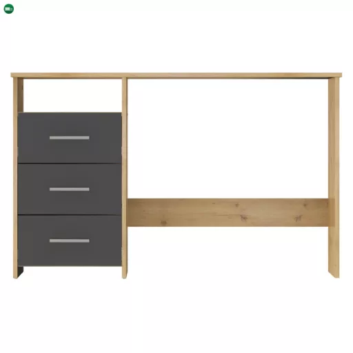 Számítógépasztal, artisan tölgy/grafit, LARISTOTE NEW