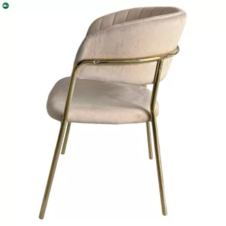   Design étkezőszék, bézs Velvet szövet/gold króm arany, DASMIN NEW TYP 1