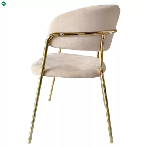 Design étkezőszék, bézs Velvet szövet/gold króm arany, DASMIN NEW TYP 1