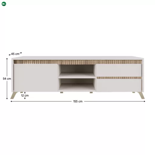 TV-asztal, kasmír/sonoma tölgy, LONGY RTV1K2So