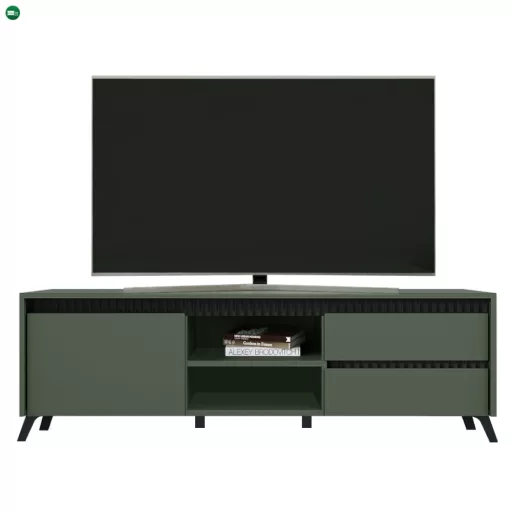 TV-asztal, smoke zöld/fekete, LONGY RTV1K2So