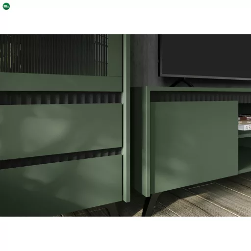 TV-asztal, smoke zöld/fekete, LONGY RTV1K2So