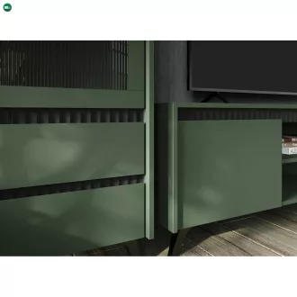 TV-asztal, smoke zöld/fekete, LONGY RTV2K2So