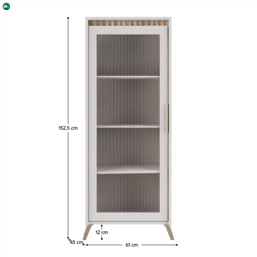 Vitrin, kasmír/sonoma tölgy, LONGY REG1W
