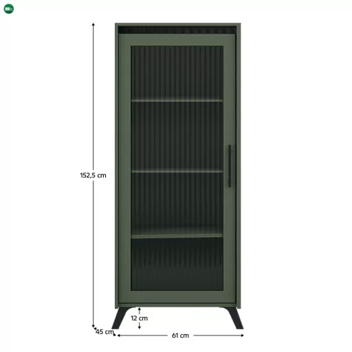 Vitrin, smoke zöld/fekete, LONGY REG1W