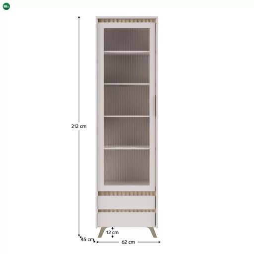 Vitrin, kasmír/sonoma tölgy, LONGY REG1W2S