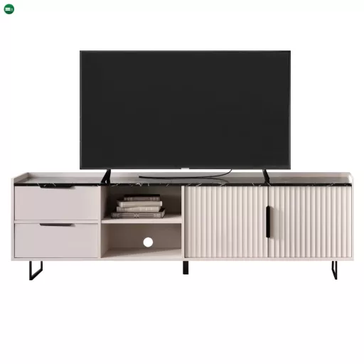 TV-asztal, kasmír/sötét márvány, FRESIO RTV2D2S