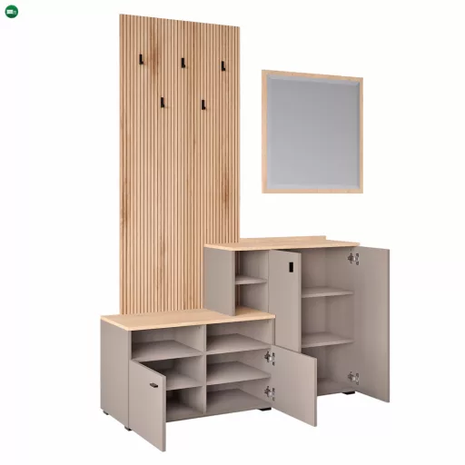 Előszobai összeállítás, toffee/natúr canella strata/cremona torro tölgy, EBRAO